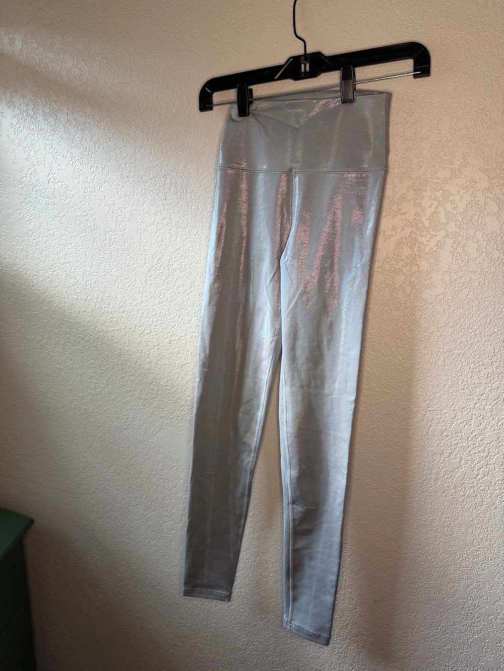 High-Waist Silver Shimmer Leggings